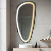 Espejo LED Asimétrico Vertical | Botones táctiles | Función antivaho | Temperatura de color ajustable - Reyze Seria Salono Model 1